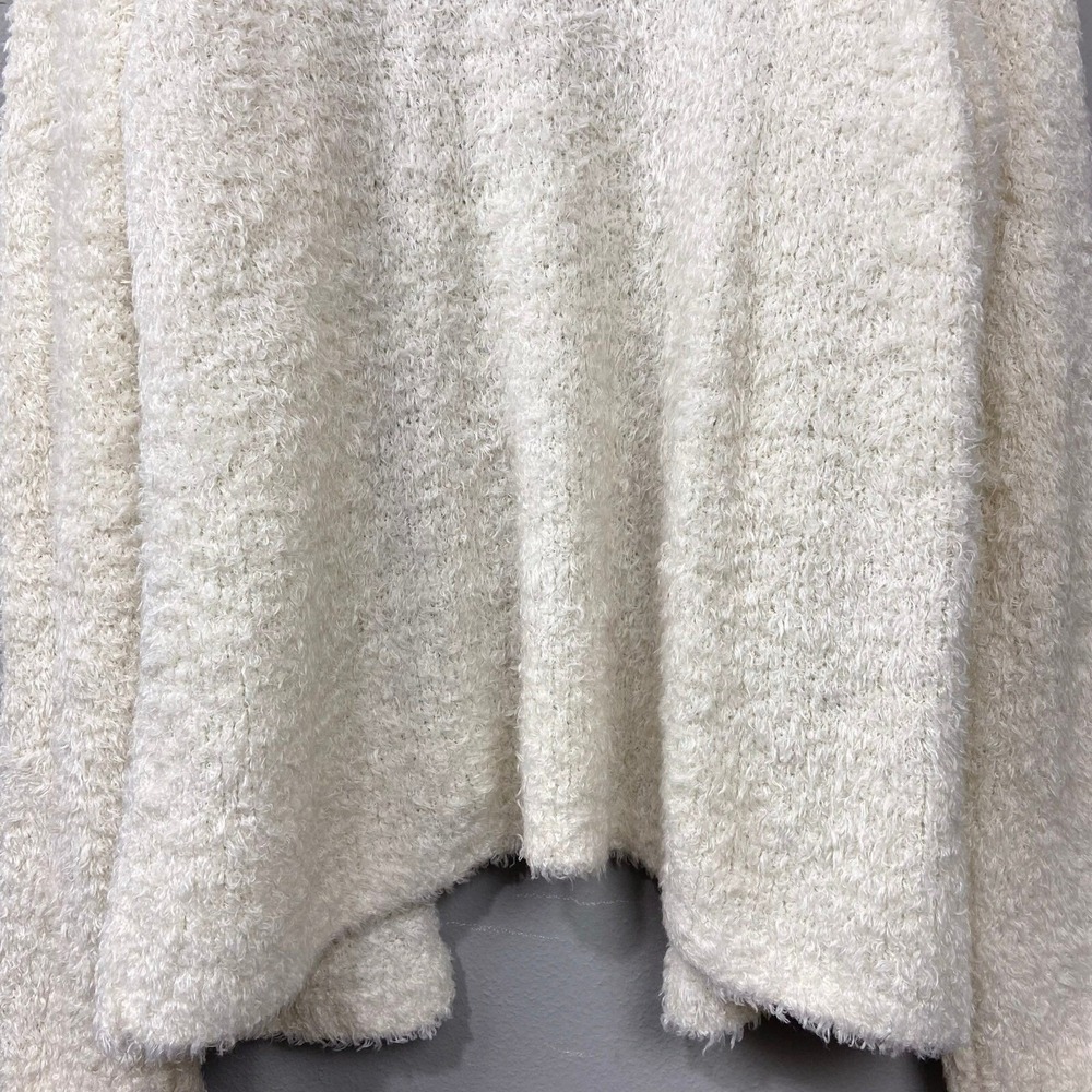 LOFT Fuzzy Cardigan Sweater Plus Size 16/18 Open Front Cozy Jacket Ivory Cream - Picture 10 of 11